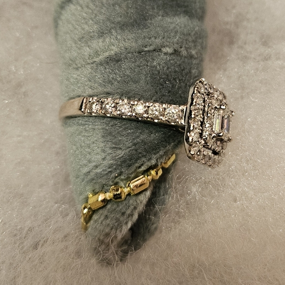 🛑SOLD🛑 1 CT. T.W. Emerald-Cut Diamond Double Frame Engagement - Picture 2 of 11